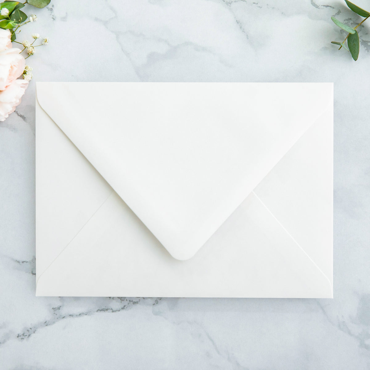 PONATIA 50 Pieces Ivory & Wild Flower Liner Euro Flap Envelopes for  Wedding Invitation Card