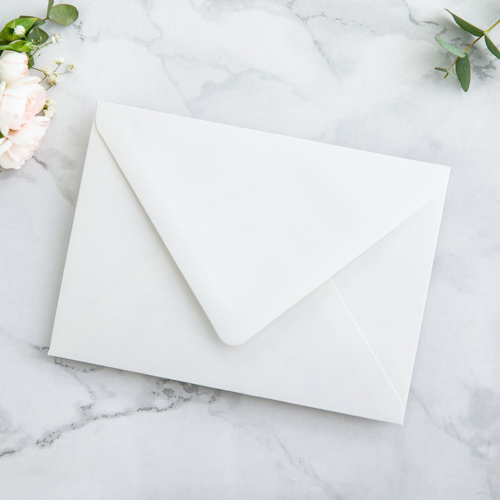 PONATIA 50 Pieces Ivory Euro Flap Envelopes for  Wedding Invitation Card