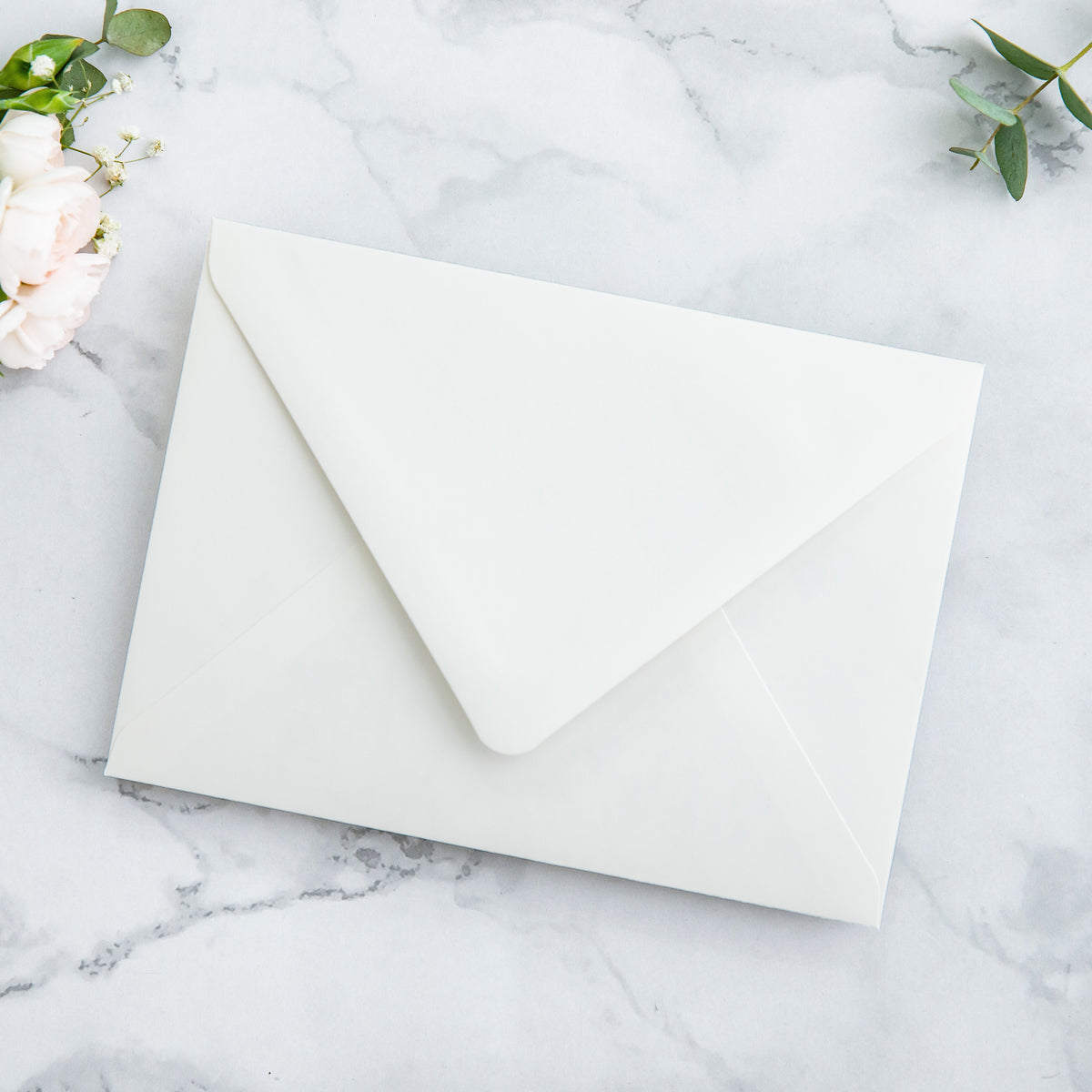 PONATIA 50 Pieces Ivory & Boho Floral Liner Euro Flap Envelopes for  Wedding Invitation Card