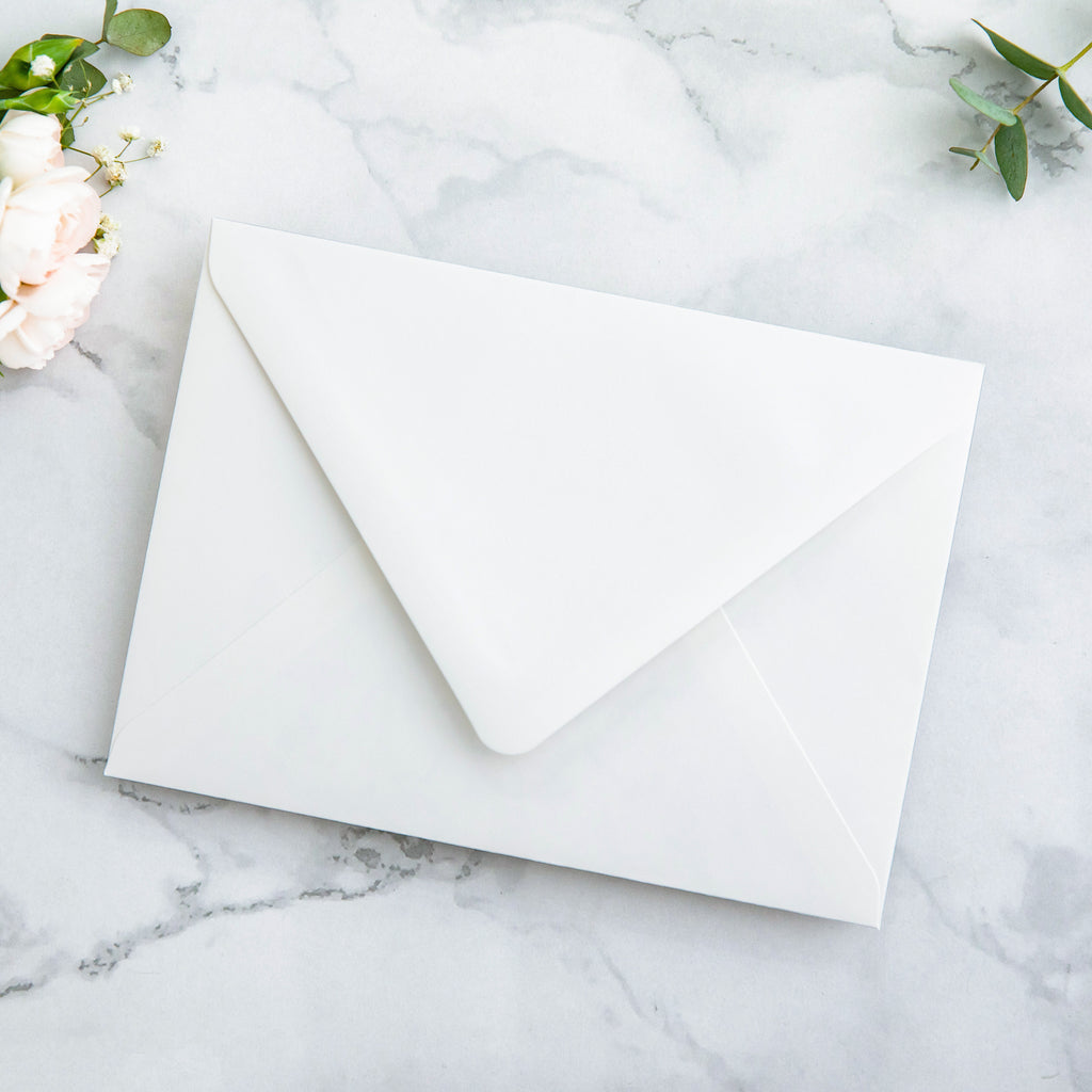 PONATIA 50 Pieces Ivory & Wild Flower Liner Euro Flap Envelopes for  Wedding Invitation Card