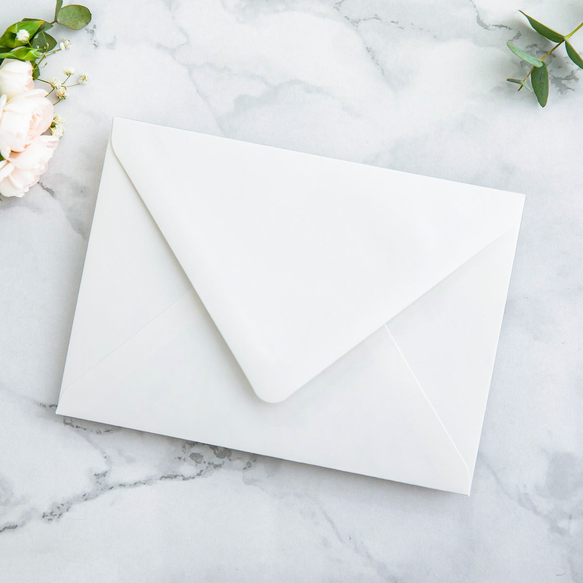 PONATIA 50 Pieces Ivory & Wild Flower Liner Euro Flap Envelopes for  Wedding Invitation Card