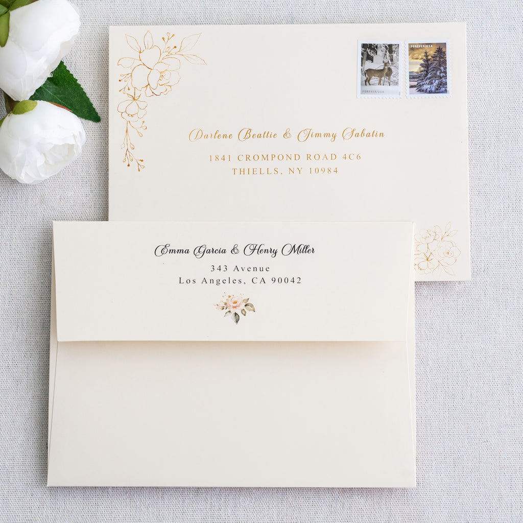 PONATIA 50 Pieces 5x7 Cream Envelopes, A7 Envelopes Self Seal for Weddings, Invitation Cards