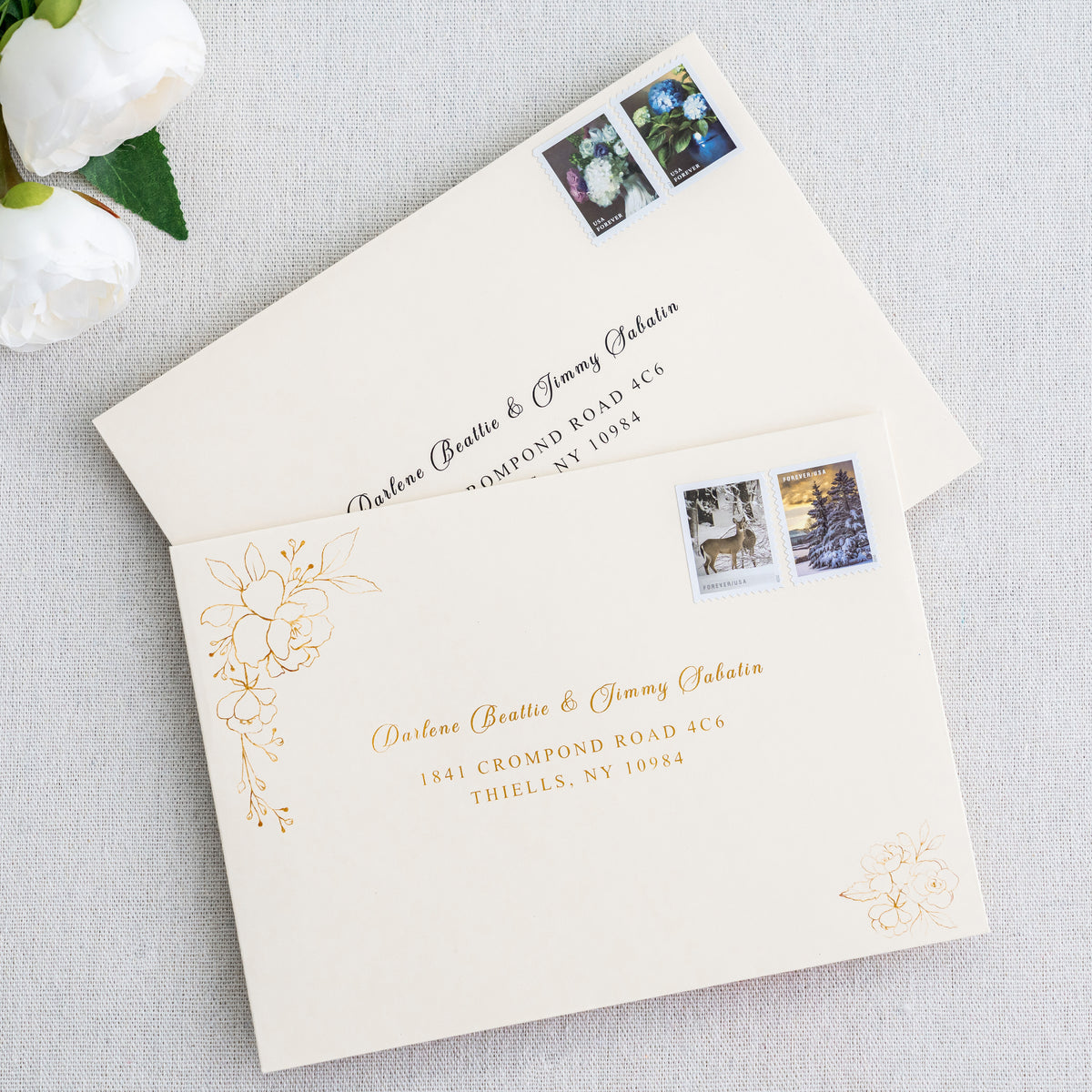 PONATIA 50 Pieces 5x7 Cream Envelopes, A7 Envelopes Self Seal for Weddings, Invitation Cards