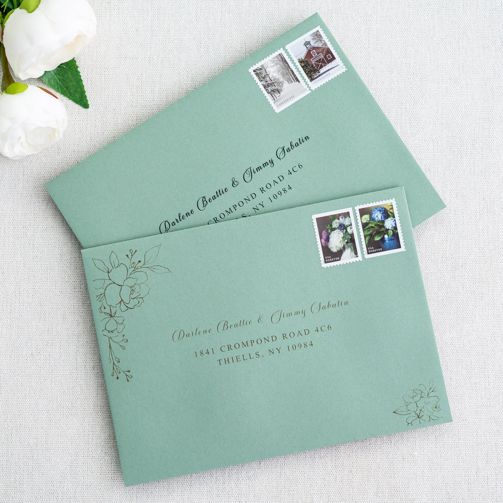 PONATIA 50 Pieces 5x7 Light Sage Green Envelopes, A7 Envelopes Self Seal for Weddings, Invitation Cards