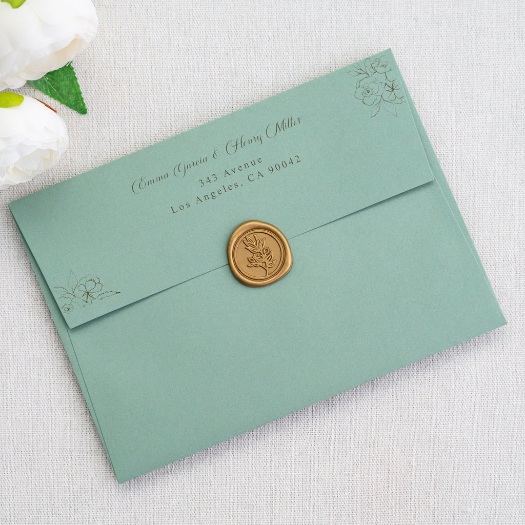 PONATIA 50 Pieces 5x7 Light Sage Green Envelopes, A7 Envelopes Self Seal for Weddings, Invitation Cards