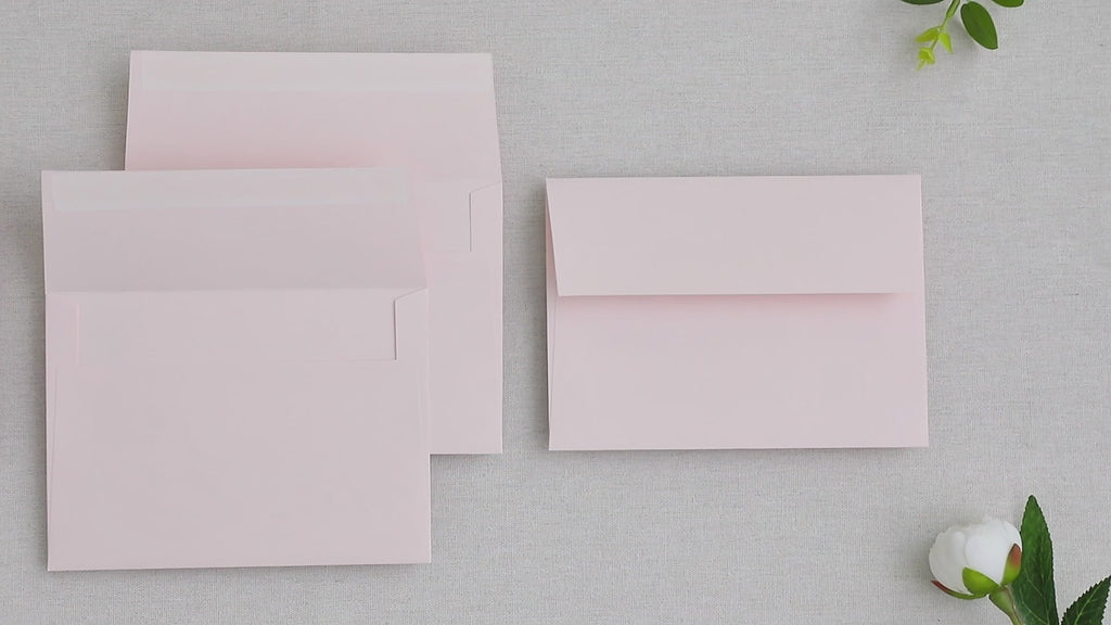 PONATIA 50 Pieces 5x7 Blush Pink Envelopes, A7 Envelopes Self Seal for Weddings, Invitation Cards