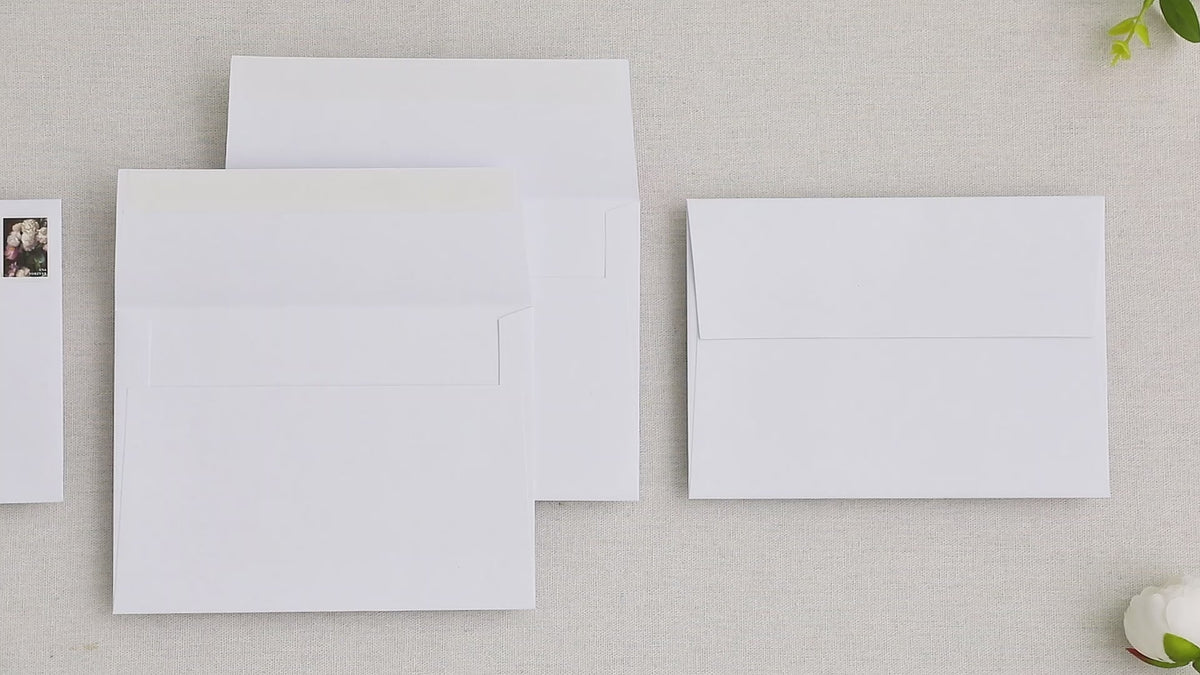 PONATIA 50 Pieces 5x7 White Envelopes, A7 Envelopes Self Seal for Weddings, Invitation Cards