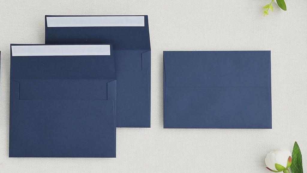 PONATIA 50 Pieces 5x7 Navy Blue Envelopes, A7 Envelopes Self Seal for Weddings, Invitation Cards