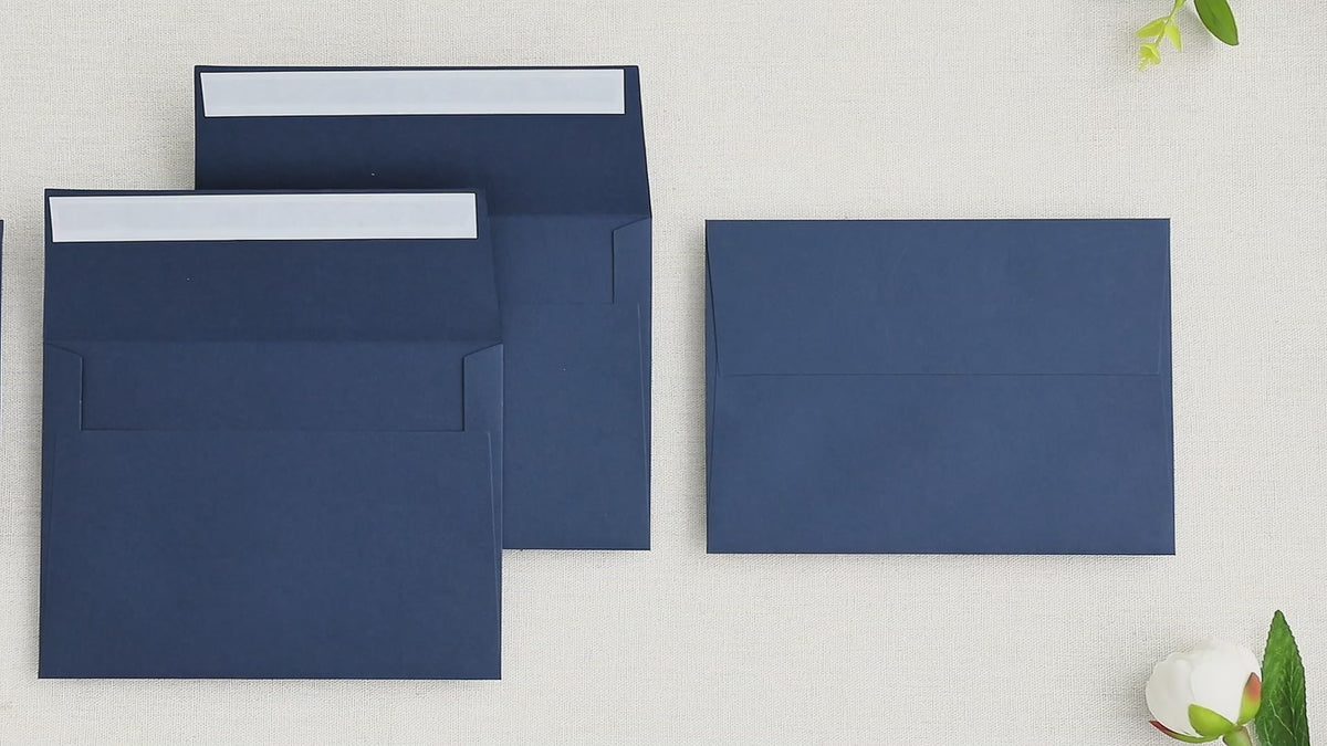 PONATIA 50 Pieces 5x7 Navy Blue Envelopes, A7 Envelopes Self Seal for Weddings, Invitation Cards